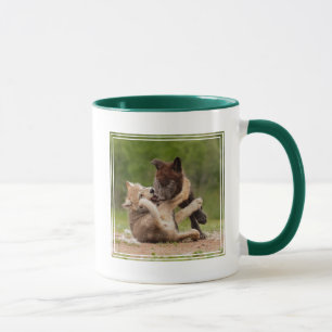 Graue Wolfwelpen ringen Tasse