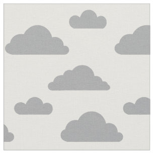 Graue Wolken auf weißem Stoff von Nicole Janes