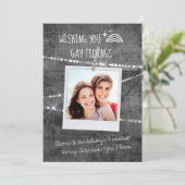 Graue Wood Niedlich Gay Tidings LGBT Foto Holiday  (Stehend Vorderseite)