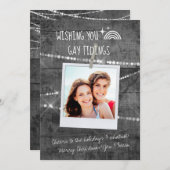 Graue Wood Niedlich Gay Tidings LGBT Foto Holiday (Vorne/Hinten)