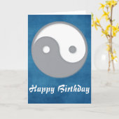 Graue Ying/Yang Happy Birthday Grußkarte Karte (Gelbe Blume)