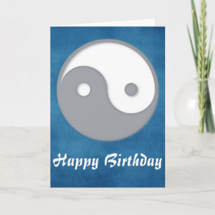 Graue Ying/Yang Happy Birthday Grußkarte Karte