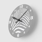 Graue Zebra Streifen Wählen Sie Ihre eigene farbli Runde Wanduhr (Winkel)