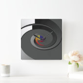 Graue zeitgenössische Wanduhr - 4 Kasten-Strudel (Zuhause)