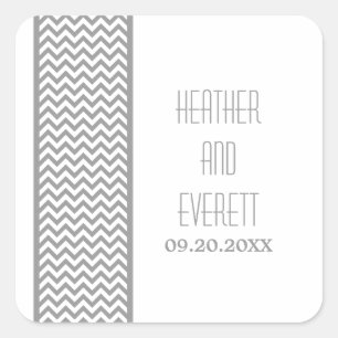 Graue Zickzack Border Wedding Stickers