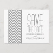 Graue Zickzack Grenze Save the Date Postkarte (Vorderseite)