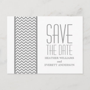 Graue Zickzack Grenze Save the Date Postkarte