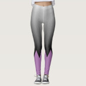 Graue Zickzack Lavendel lila, anpassbare Farbe Leggings (Vorderseite)