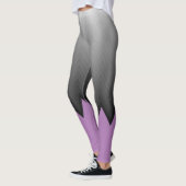 Graue Zickzack Lavendel lila, anpassbare Farbe Leggings (Links)