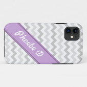 Graue Zickzack Lila personalisierte iPhone 5 Fall Case-Mate iPhone Hülle (Rückseite (Horizontal))