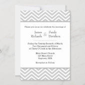 Graue, Zickzack Magnetische Hochzeitseinladung Magneteinladung (Vorderseite)