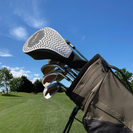 Graue Zickzack Personalisierte Golf Head Cover Headcover