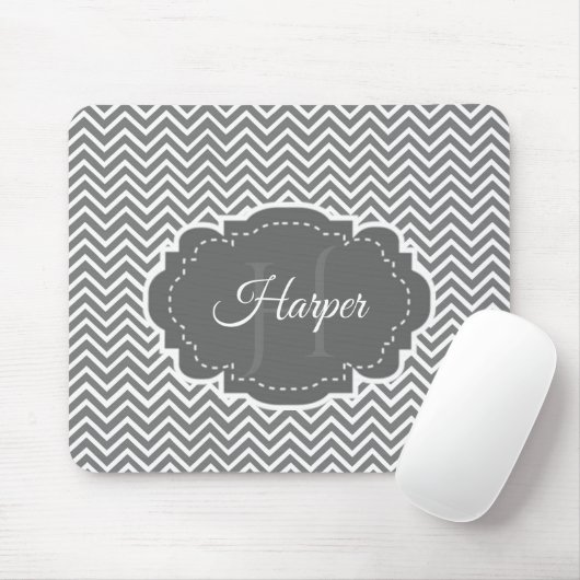 Graue Zickzack Personalisierte Maus Pad Mousepad (Mit Mouse)