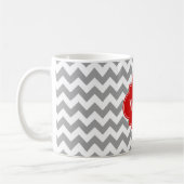 Graue, Zickzack Rotquatrefolie 3 Monogramm Kaffeetasse (Links)