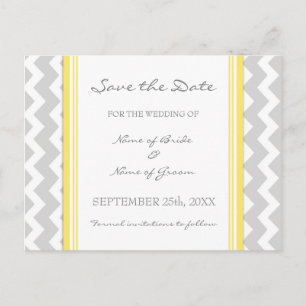Graue Zickzack Save the Date Hochzeitskarten Ankündigungspostkarte