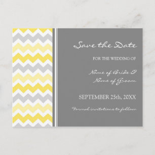 Graue Zickzack Save the Date Wedding Postkarten