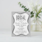 Graue Zickzack Streifen Einladungspostkarte (Stehend Vorderseite)