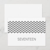 Graue Zickzack Tischnummer Postkarte (Vorne/Hinten)