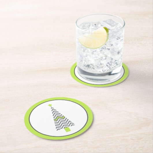 Graue Zickzack Weihnachtsbaumpapiere Untersetzer (Vor Ort)