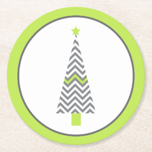Graue Zickzack Weihnachtsbaumpapiere Untersetzer