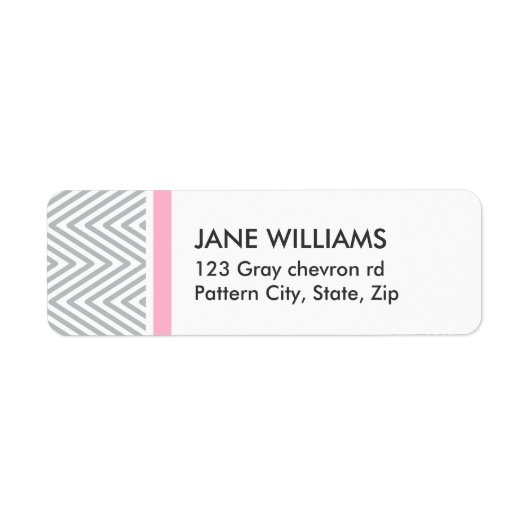 Graue Zickzack Zackenmuster-Rücksendeadresse (Vorne)