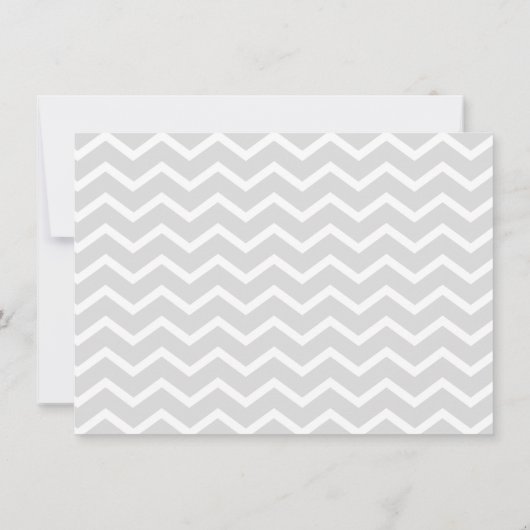 Graue Zickzack Zitronenneutraldusche Einladung (Rückseite)