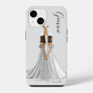 Graue Zodiac-Zwillinge-Göttin Custom iPhone 14 Hülle