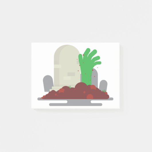 graue Zombie Post-it Klebezettel (Vorderseite)