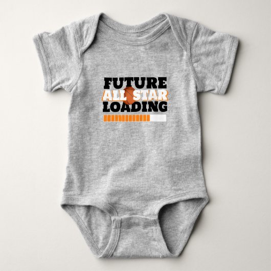Graue Zukunft All-Star-Lade-Baby-Basketball Baby Strampler (Vorderseite)