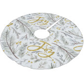 Graue Zwiebeln und Beeren Polyester Weihnachtsbaumdecke (Schrägansicht)