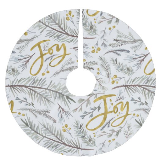 Graue Zwiebeln und Beeren Polyester Weihnachtsbaumdecke (Vorderseite)