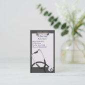 Graue Zwischenablage mit medizinischem Stethoskop Terminkarte (Stehend Vorderseite)