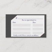 Graue Zwischenablage mit medizinischem Stethoskop Terminkarte (Rückseite)