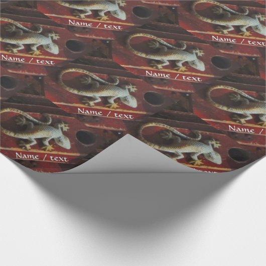 Graueidechse personalisieren geschenkpapier (Ecke)