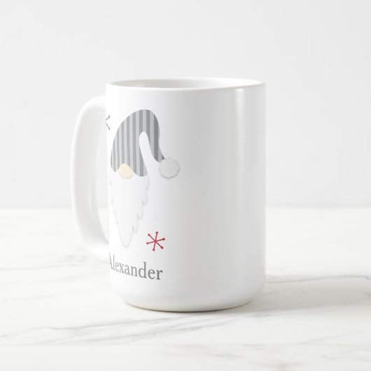 Grauen Gnome und Schneeflocken Tasse (Vorderseite Links)