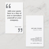 GRAUENQUOTEN auf Weiß Visitenkarte (Vorne/Hinten)