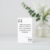 GRAUENQUOTEN auf Weiß Visitenkarte (Stehend Vorderseite)