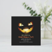 Grauenvolle Kürbis-Halloween-Einladung Einladung (Stehend Vorderseite)