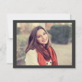 Grauer 4-Foto-Abschluss Rett Datum Ankündigung (Rückseite)