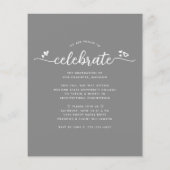 Grauer Abschluss 4 Foto Script Einladung (Rückseite)