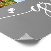 Grauer Abschluss 4 Foto Script Hearts Modern Girly Poster (Ecke)
