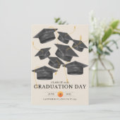 Grauer Abschluss Elegantes Minimalistisches Poster Einladung (Stehend Vorderseite)