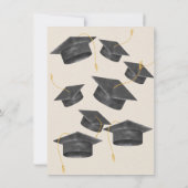 Grauer Abschluss Elegantes Minimalistisches Poster Einladung (Rückseite)