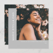 Grauer Abschluss für das Foto Einladung (Vorne/Hinten)