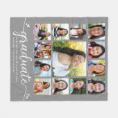 Grauer Abschluss K-12 Moderne Script Foto Collage Fleecedecke (Vorderseite (Horizontal))
