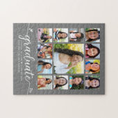 Grauer Abschluss K-12 Moderne Script Foto Collage Puzzle (Horizontal)