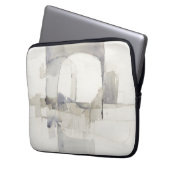 Grauer abstrakter Druck der Improvisations-I Laptopschutzhülle (Vorderseite Links)