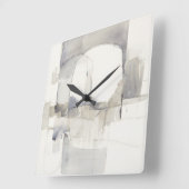 Grauer abstrakter Druck der Improvisations-I Quadratische Wanduhr (Winkel)