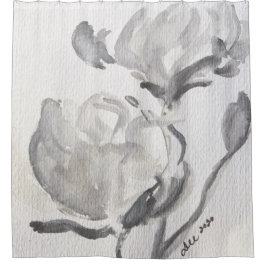 Grauer Abstrakter Duschvorhang