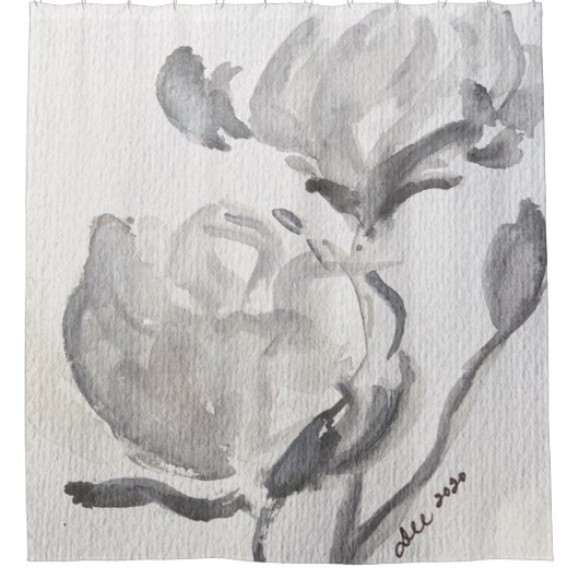 Grauer Abstrakter Duschvorhang (Vorderseite)